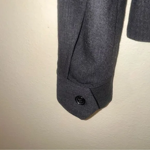 SO by Alexander Van Slobbe Charcoal Gray Wool Zip Sport Coat L is 